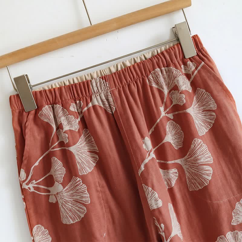 Elegant Ginkgo Cami Cotton Pajama Set - image 3