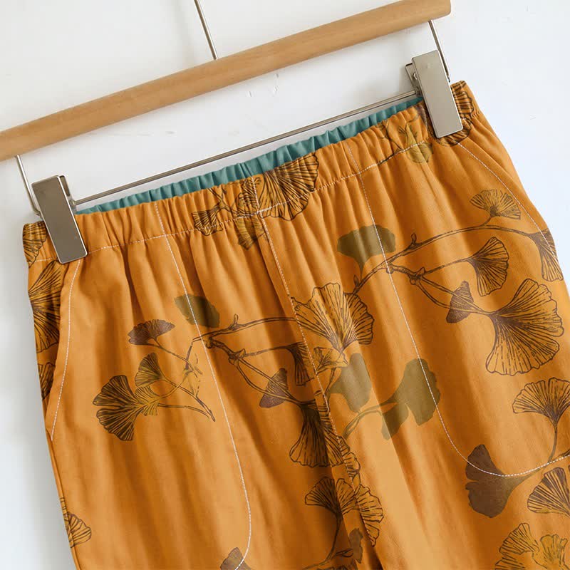 Elegant Ginkgo Cami Cotton Pajama Set - image 15