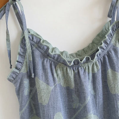 Ginkgo Leaf Cami Ruffled Pajama Set - image 2