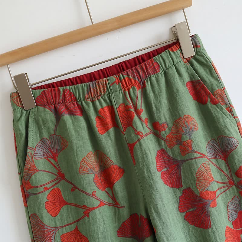 Ginkgo Leaf Cami Ruffled Pajama Set - image 7