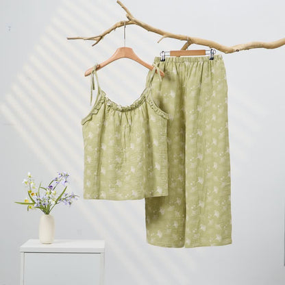 Fresh Ginkgo Leaf Cami Cotton Pajamas - image 0