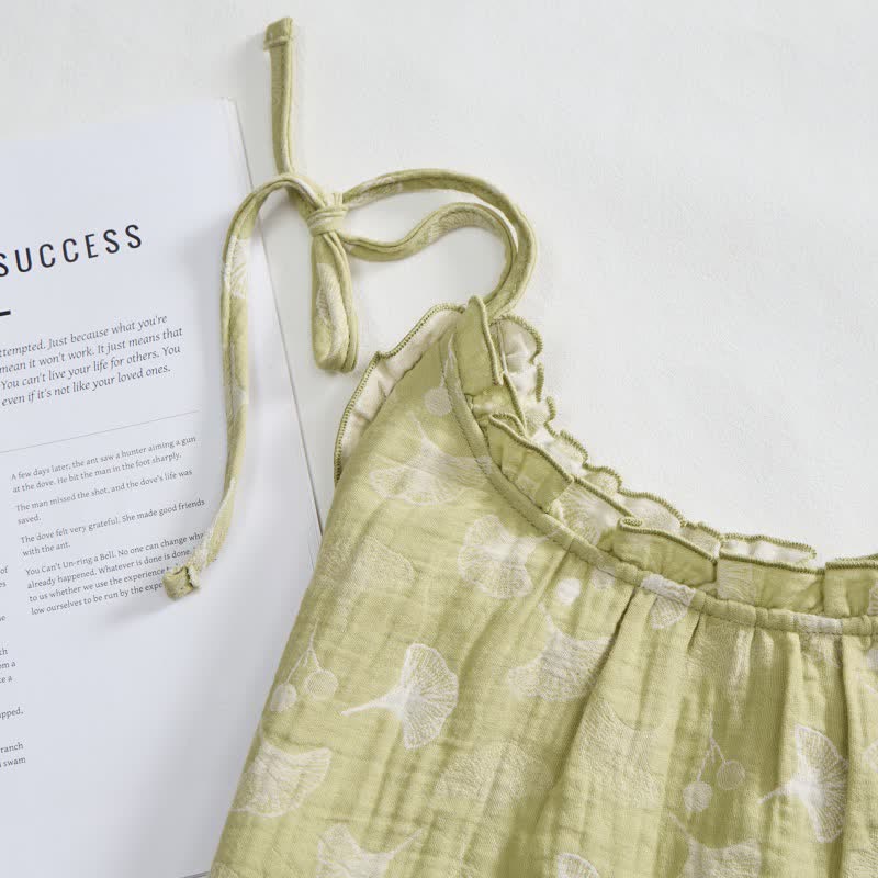 Fresh Ginkgo Leaf Cami Cotton Pajamas - image 5