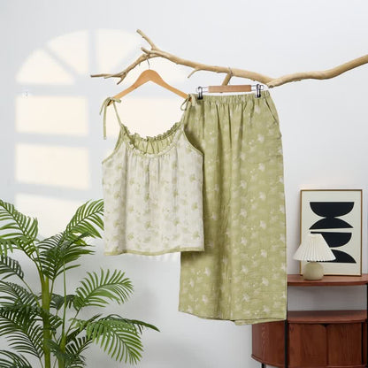 Fresh Ginkgo Leaf Cami Cotton Pajamas - image 4
