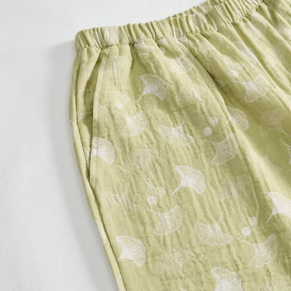 Fresh Ginkgo Leaf Cami Cotton Pajamas - image 8