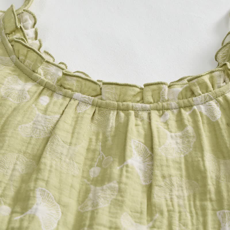 Fresh Ginkgo Leaf Cami Cotton Pajamas - image 6