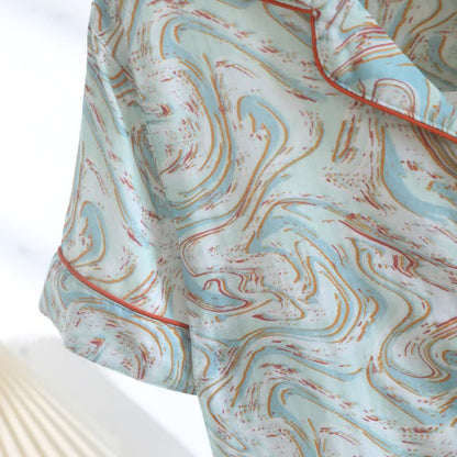Abstract Print Cotton Gauze Lounge Set - image 9