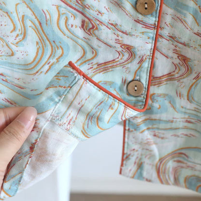 Abstract Print Cotton Gauze Lounge Set - image 11