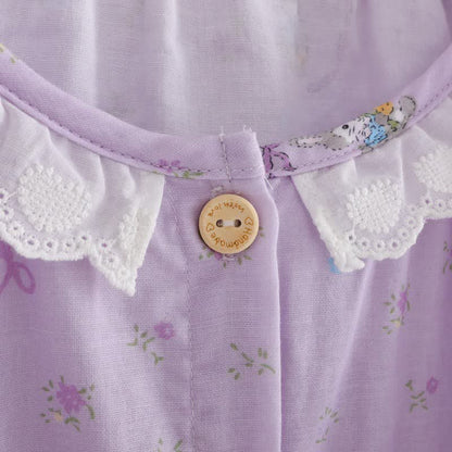 Purple Bunny & Floral Cotton Loungewear Set(3PCS) - image 6