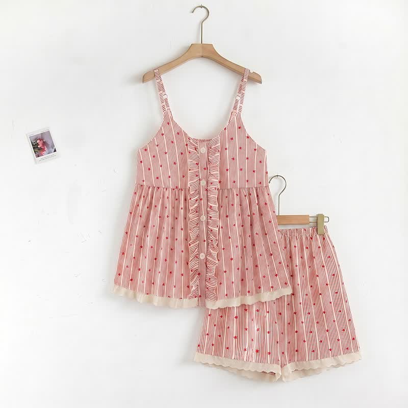 Stripe & Star Ruffle Cami Lounge Set - image 1