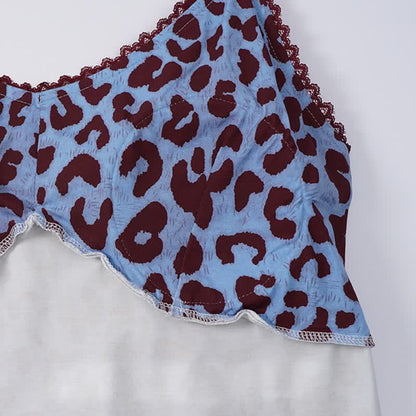 Blue Leopard Print Cami Loungewear Set - image 4