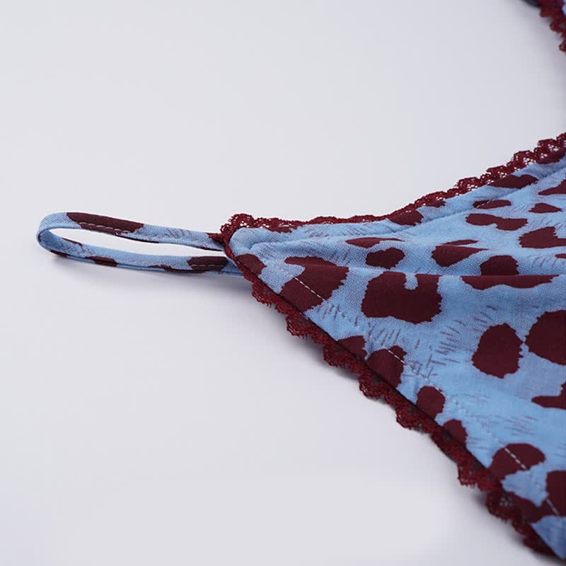Blue Leopard Print Cami Loungewear Set - image 3