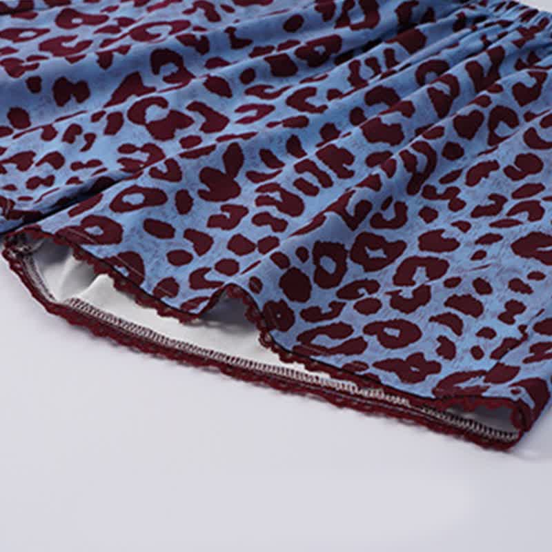 Blue Leopard Print Cami Loungewear Set - image 5
