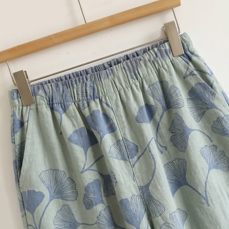 Ginkgo Leaf Cami Ruffled Pajama Set - image 7