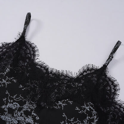 Black Floral Lace Cami Lounge Set - image 4
