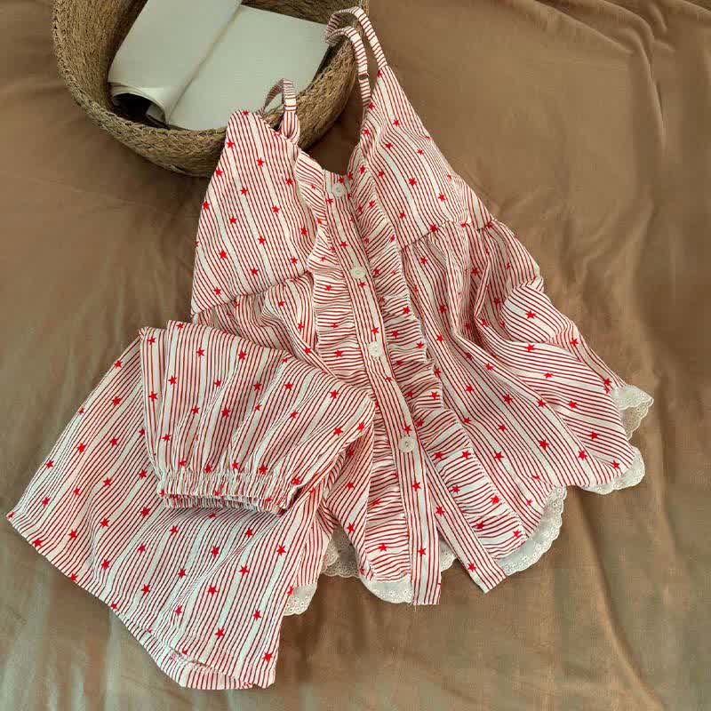 Stripe & Star Ruffle Cami Lounge Set - image 5