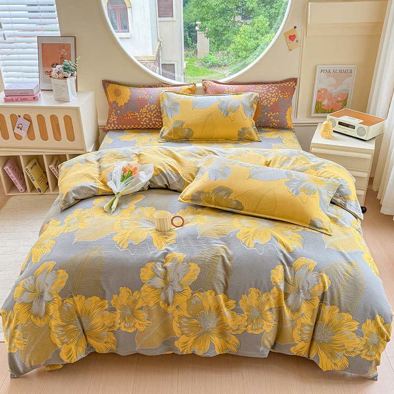Floral Cotton Gauze 4-Piece Bedding Set - image 1