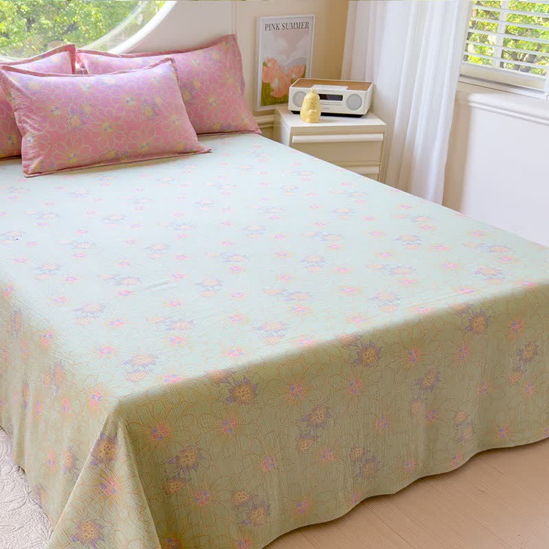 Pastel Floral Cotton Double Gauze Bedding(4PCS) - image 2
