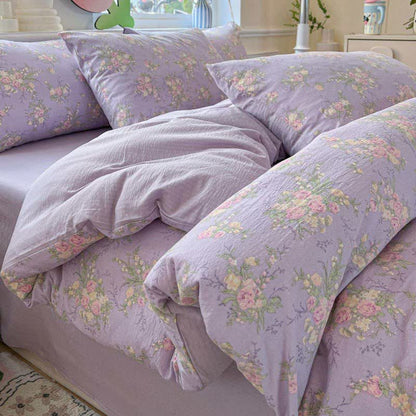 Dusty Purple Rose Cotton Gauze Bedding(4PCS) - image 3