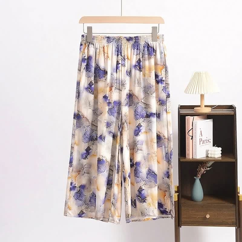 Artistic Print Cropped Lounge Pants - Beige - 6XL - image 0