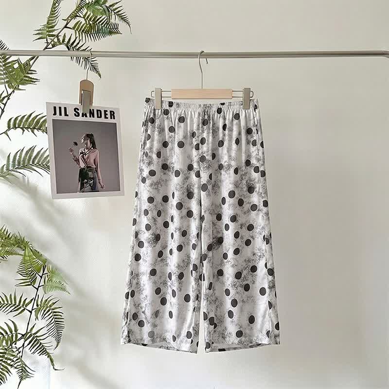 Polka Dot Cropped Pajama Pants - image 1