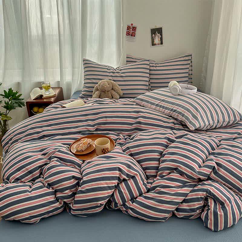 Minimalist Stripe Double Gauze Soft Bedding Set - image 3