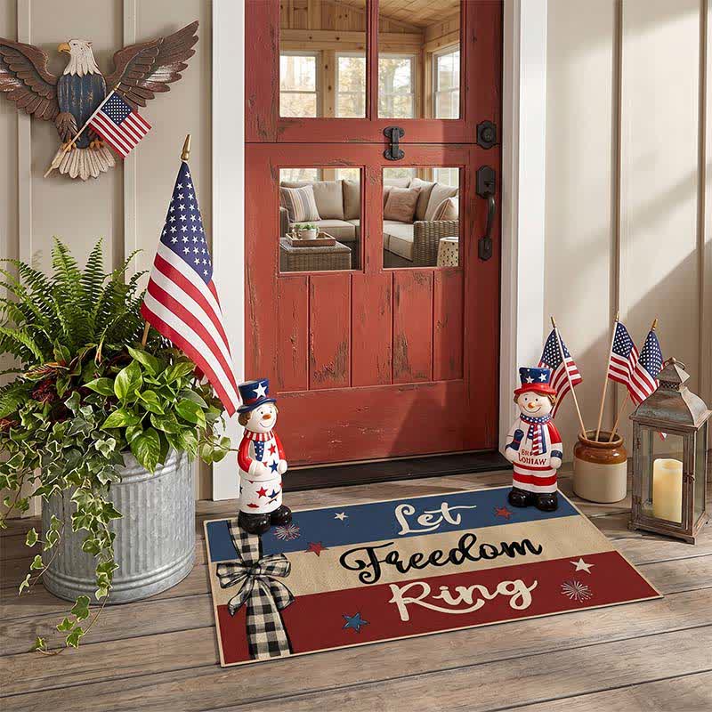 Let Freedom Ring Patriotic Crystal Velvet Entryway Rug - image 1