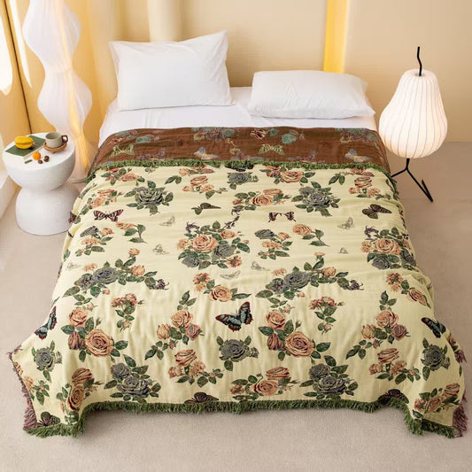 Romantic Rose Cotton Gauze Bedspread Quilt - King - image 0