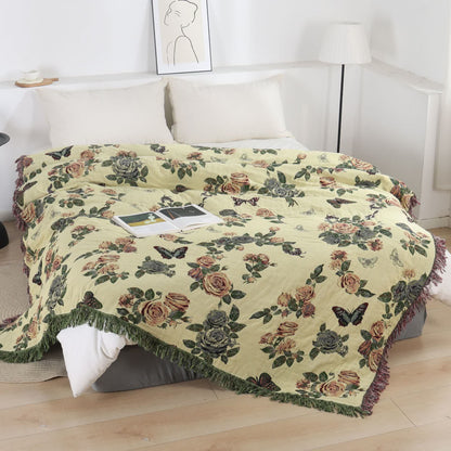 Romantic Rose Cotton Gauze Bedspread Quilt - image 1