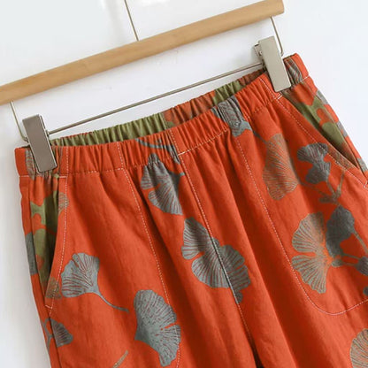 Ginkgo Leaf Cami Ruffled Pajama Set - image 15
