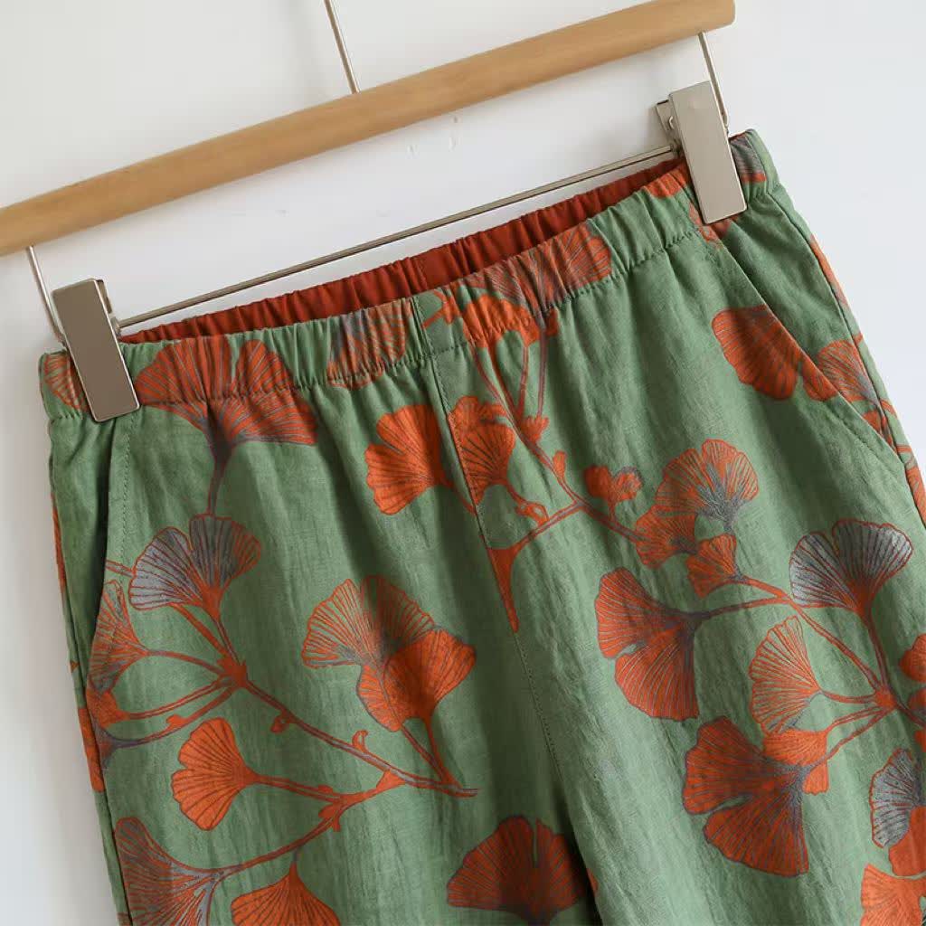 Ginkgo Leaf Cami Ruffled Pajama Set - image 10