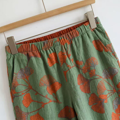 Ginkgo Leaf Cami Ruffled Pajama Set - image 10