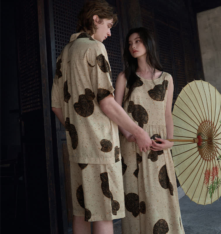 Matching Couple Shell Print Sleepwear Set - image 4