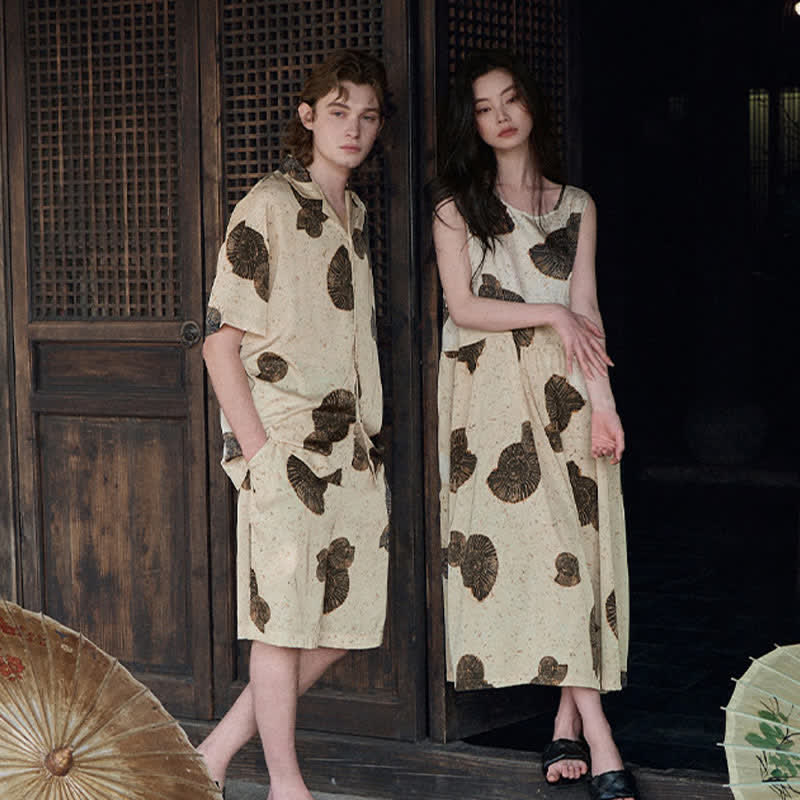 Matching Couple Shell Print Sleepwear Set - image 2
