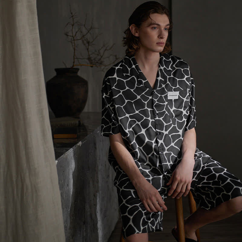Matching Couple Irregular Stone Print Pajamas - image 10