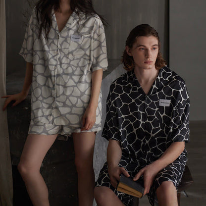 Matching Couple Irregular Stone Print Pajamas - image 4