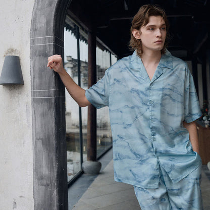 Blue Watercolor His & Hers Loungewear Set - Men - 2XL - image 13