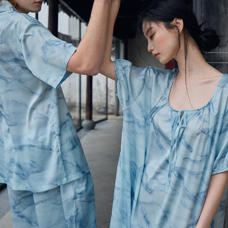 Blue Watercolor His & Hers Loungewear Set - image 6