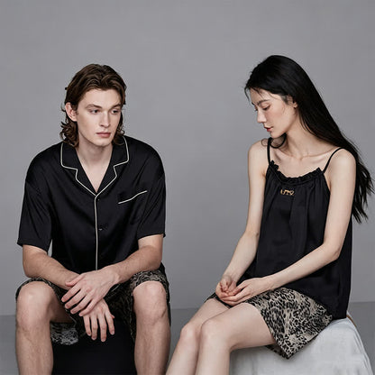 Contrast Leopard Print Matching Couple Pajamas - image 2