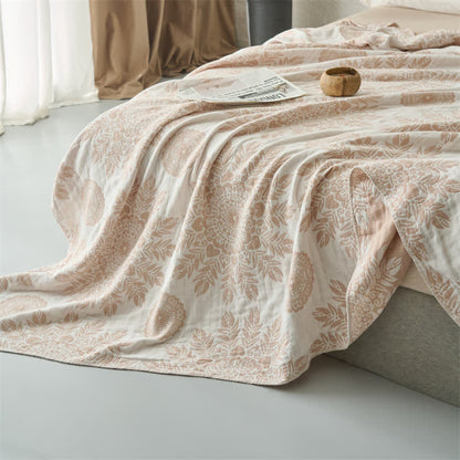 Vintage Floral Cotton Muslin Blanket Quilt - image 4