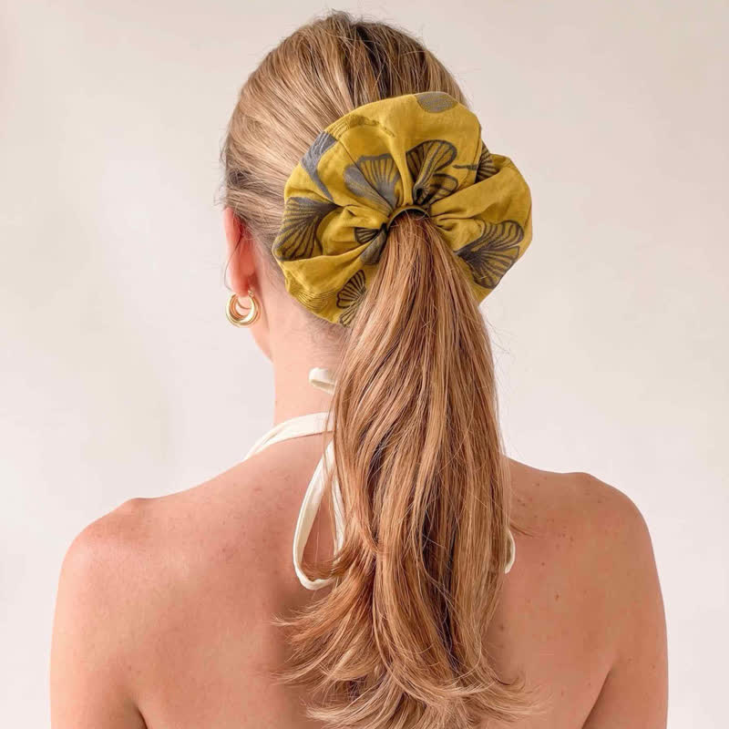 Ginkgo Print Scrunchies Set of 3 - image 1