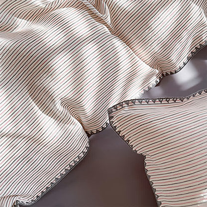Stripe Scalloped Edge Washed Cotton Bedding Set - image 7