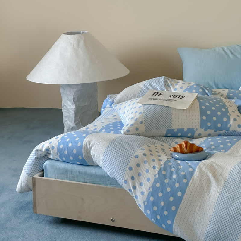 Patchwork Polka Dot Double Gauze Bedding Set - image 2