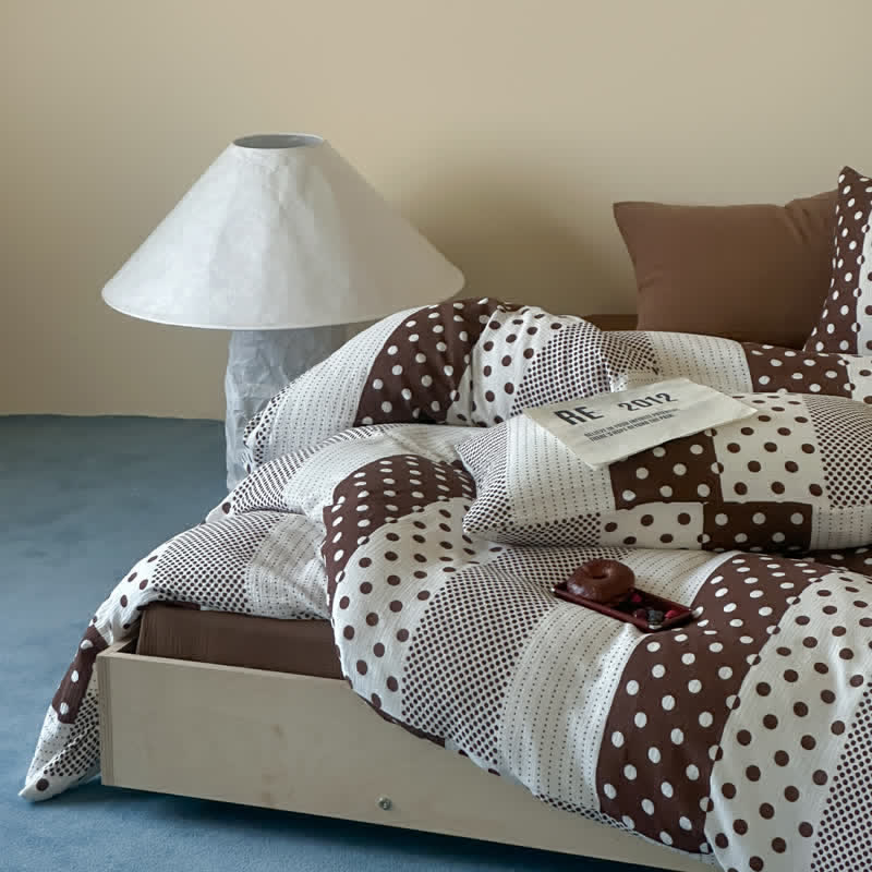 Patchwork Polka Dot Double Gauze Bedding Set - image 7