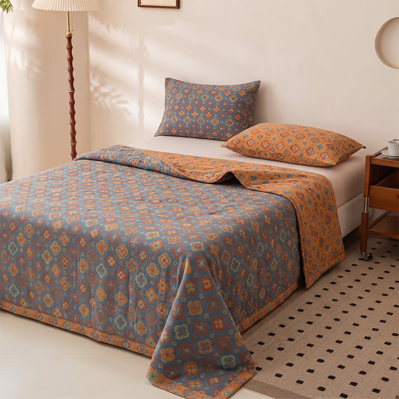 Vintage Floral Romantic Cotton Bedspread - image 1