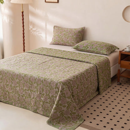 Cozy Cottage Floral Cotton Bedspread - image 1