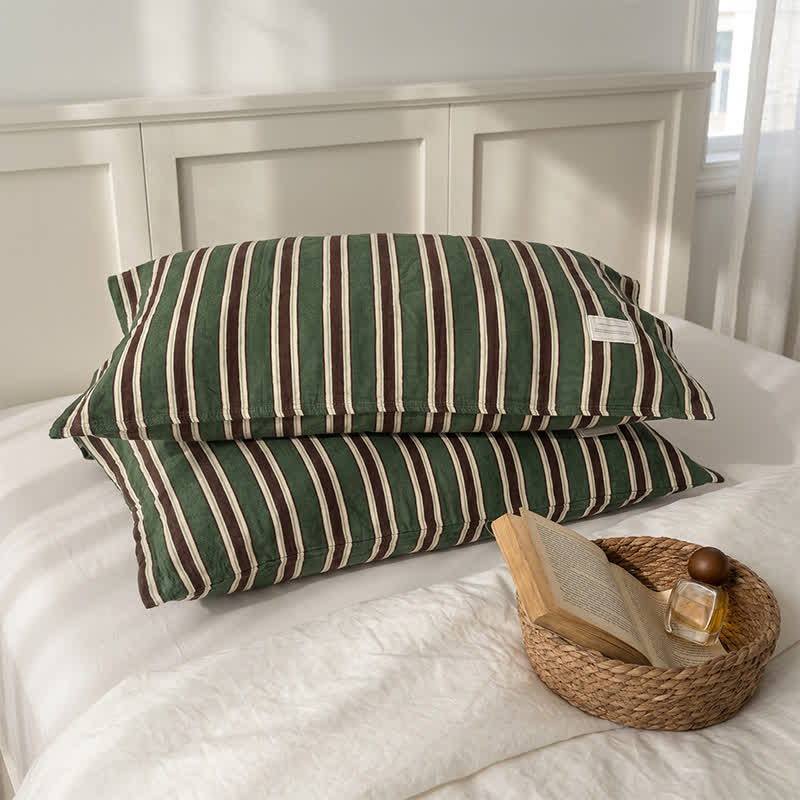 Vintage Stripe Woven Gauze Cotton Pillow Cover - image 5