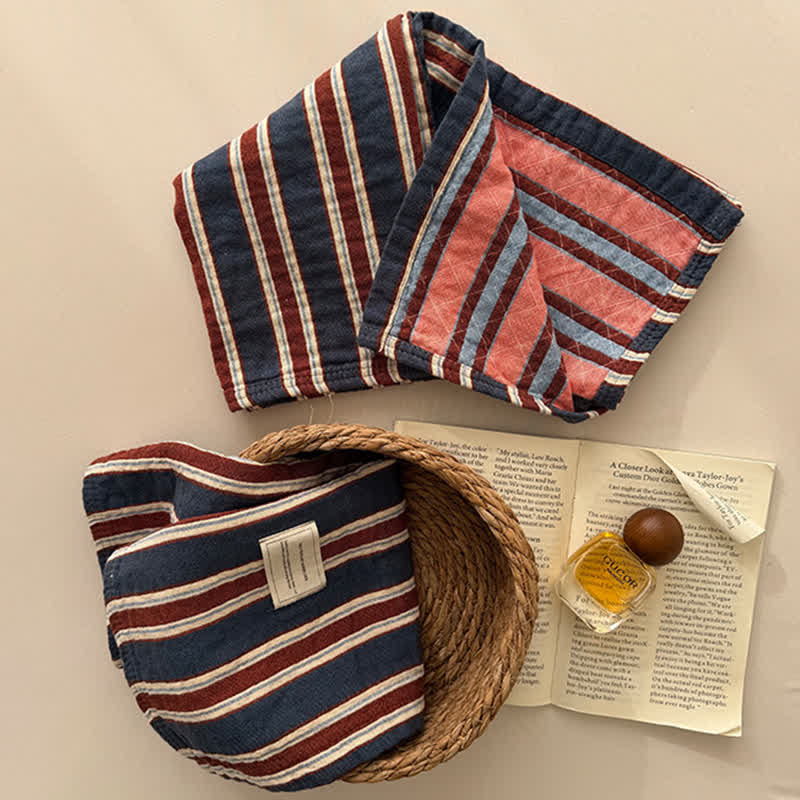 Vintage Stripe Woven Gauze Cotton Pillow Cover - image 3