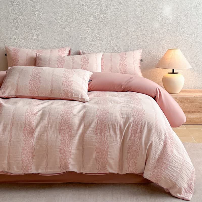 Washed Cotton Jacquard Botanical Bedding Set - image 1