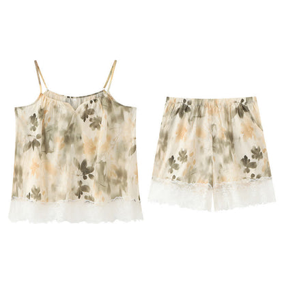 Beige Floral Lace Cami Lounge Set - image 9