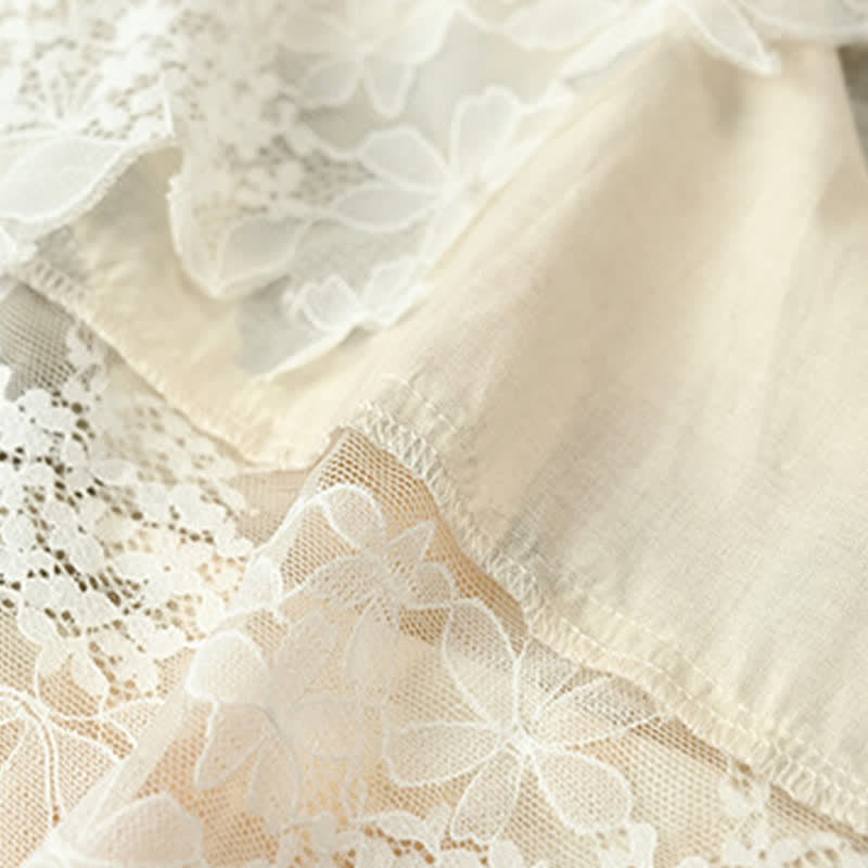 Beige Floral Lace Cami Lounge Set - image 7